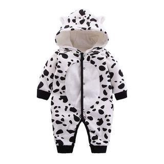 Hooded Dot Padded One-piece