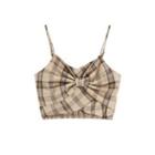Plaid Twisted Camisole Top