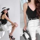 Dual-strap Camisole Top Charcoal Gray - One Size