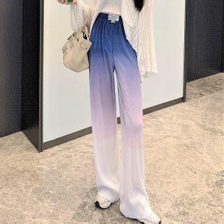 Long-sleeve Top / Gradient Wide-leg Pants