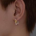 Skull Sterling Silver Hoop Earring 1 Pair - Gold & Silver - One Size