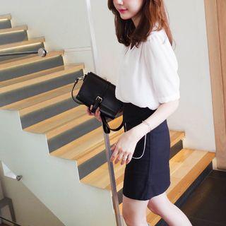 Dual-pocket Piped Mini Skirt