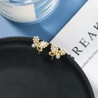 Faux Pearl Butterfly Earring 1 Pair - S925 Sterling Silver Pin - Faux Pearl Butterfly Earring - One Size