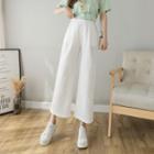 Crop Wide Leg Pants / Short-sleeve Print T-shirt