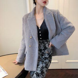 Double Breasted Fluffy Coat