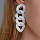 Resin Chunky Chain Dangle Earring 7919 - 1 Pair - 01 - White - One Size