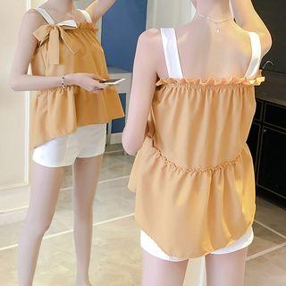 Bow Color Block Camisole Top