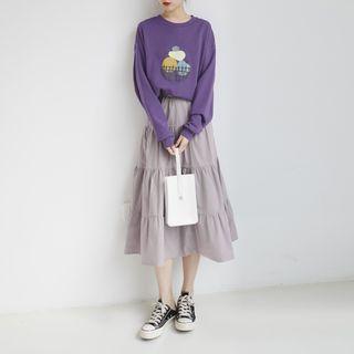 Set : Printed Sweater + Skirt