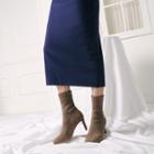 Stiletto-heel Faux-suede Short Boots
