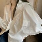 Open-collar Shirt White - One Size