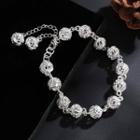 Hollow Alloy Bead Bracelet 10448 - 01 - Silver - One Size