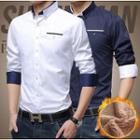 Long-sleeve Contrast Cuff Shirt