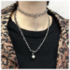 Stainless Steel Bead / Bar Pendant Necklace