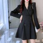 Long-sleeve Double-breasted Mini Blazer Dress