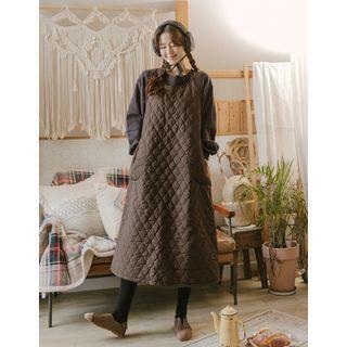 Quilted Long Overall Dress