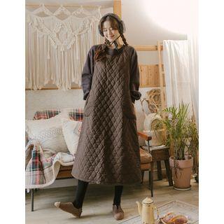 Quilted Long Overall Dress