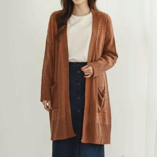 Open-front Pocket Long Cardigan