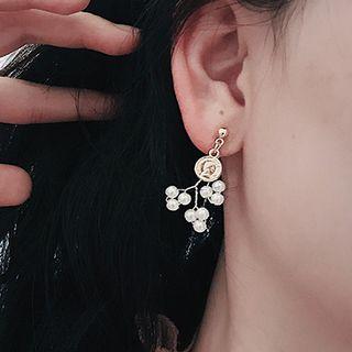 Faux Pearl / Faux Crystal Branches Dangle Earring