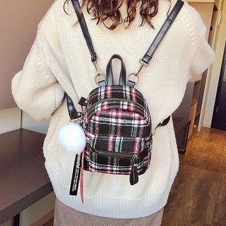 Plaid Lightweight Mini Backpack