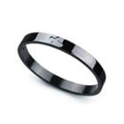 Fashion And Simple Plated Black Cross 316l Stainless Steel Bangle Black - One Size