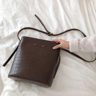 Croc Grain Faux Leather Tote Bag