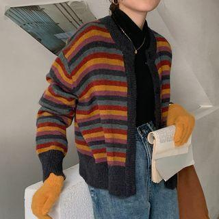 Color Block Stripe Cardigan Stripe - One Size