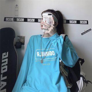 Lettering T-shirt As Shown In Figure - One Size