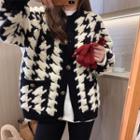 Houndstooth Loose-fit Sweater Black & White - One Size