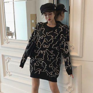 Print Sweater Black - One Size