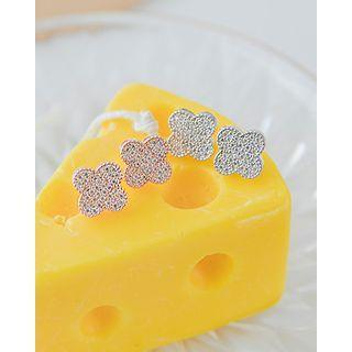 Rhinestone Clover Ear Studs