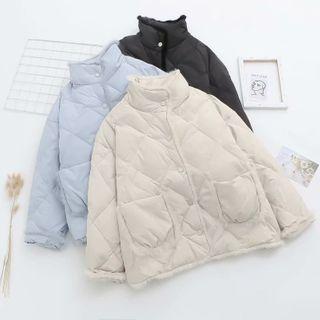 Quilted Button-up Down Jacket