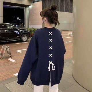 Lace Up Oversized Sweatshirt