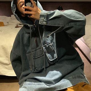 Denim Long-sleeve Sweatshirt