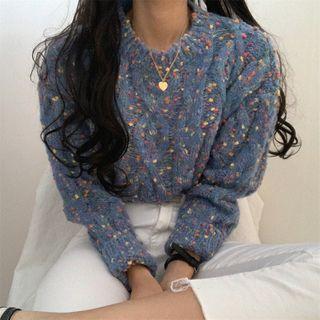 Dotted Cable Knit Sweater