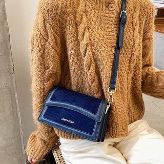 Corduroy Panel Crossbody Bag