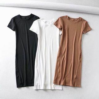 Short-sleeve Mini A-line T-shirt Dress