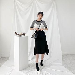 Slashed Midi Mermaid Skirt