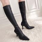 Spool-heel Pointy Tall Boots