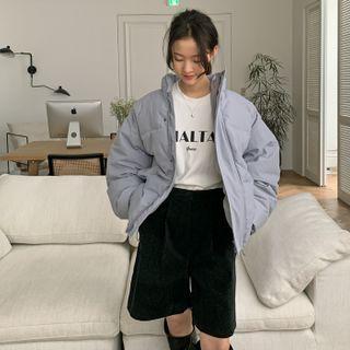 Pleated Velvet Bermuda Shorts