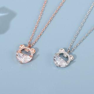 Rhinestone Tiger Pendant Necklace