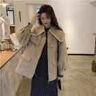 Long-sleeve Sailor Collar Zip Jacket