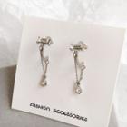 Rhinestone Dangle Earring 1 Pair - Earrings - Silver - One Size