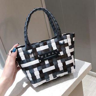 Faux Leather Patterned Tote Bag