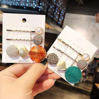 Set: Faux Pearl / Acrylic / Fabric Hair Pin (assorted Designs)