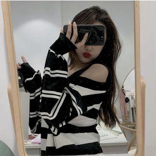 Cold-shoulder Stripe Top