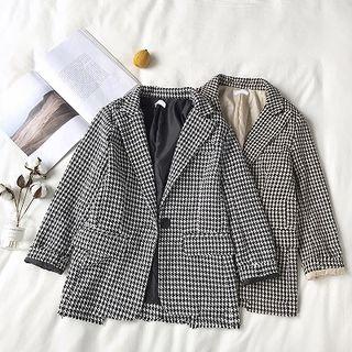 Houndstooth Double-pocket Blazer