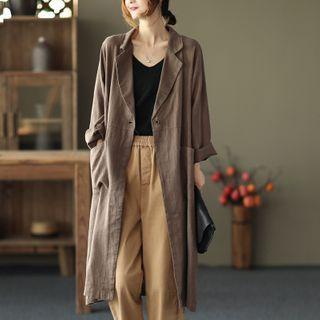 One-button Long Light Blazer