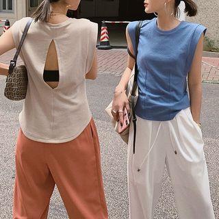 Open Back Knit Tank Top