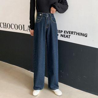 High-waist Wide-leg Shift Jeans