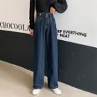 High-waist Wide-leg Shift Jeans